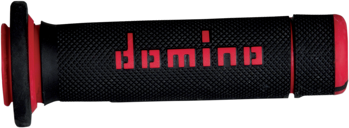 DOMINO ATV Grips - Black/Red A18041C4240A7-0 for 7/8-Inch Handlebar Throttle Control
