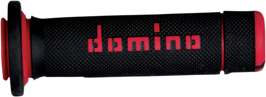 DOMINO ATV Grips - Black/Red A18041C4240A7-0 for 7/8-Inch Handlebar Throttle Control