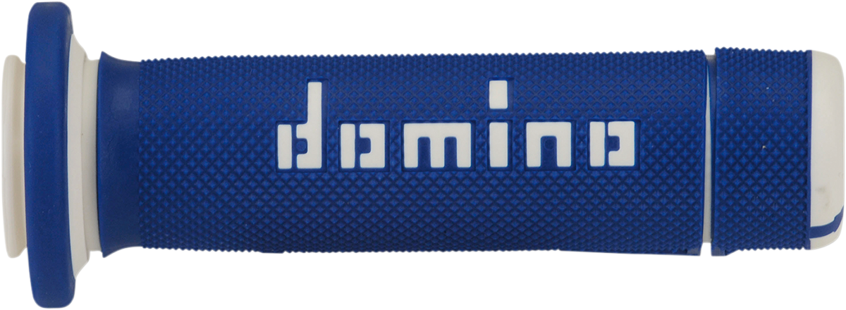 DOMINO ATV Grips Blue/White A18041C4648A7-0 - Dual-Compound Handlebar Grips for 7/8" Bars