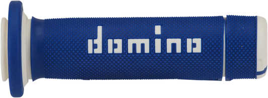 DOMINO ATV Grips Blue/White A18041C4648A7-0 - Dual-Compound Handlebar Grips for 7/8" Bars