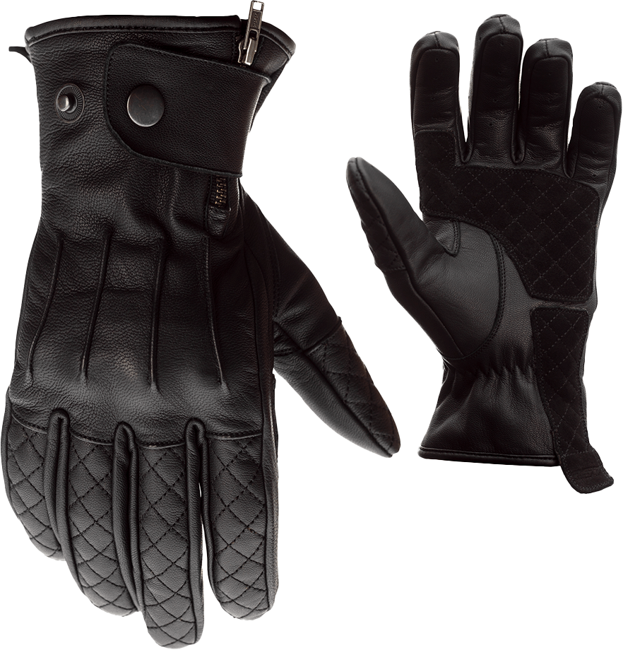 RST Matlock CE Certified Level 1 KP Black Leather Motorcycle Gloves - Size 2XL