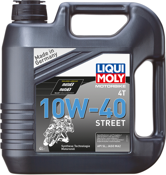 LIQUI MOLY Street 4T 10W-40 Synthetic Motorcycle Oil - 60 Liters (Part No. 22054)
