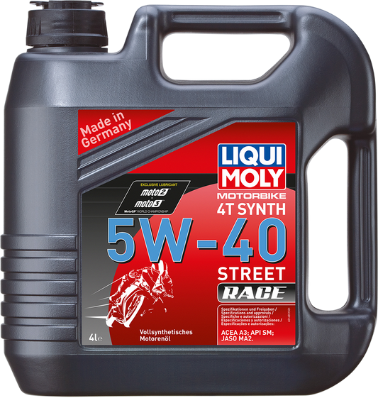 LIQUI MOLY Street Race Synthetic 4T Oil 5W-40 - 6 Quart (Part No. 2593)