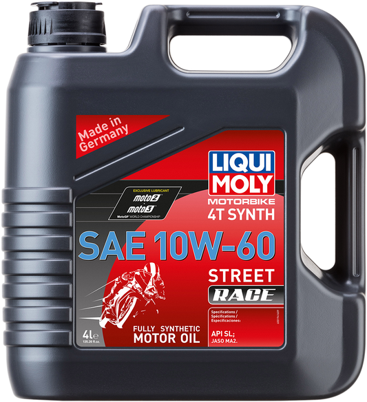 LIQUI MOLY Street Race Synthetic 4T Oil 10W-60 - 4L (Part Number 20072)