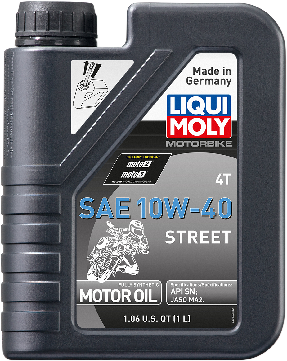 LIQUI MOLY Street 4T 10W-40 Full Synthetic Motorcycle Oil - 4 Liter (Part #20056)