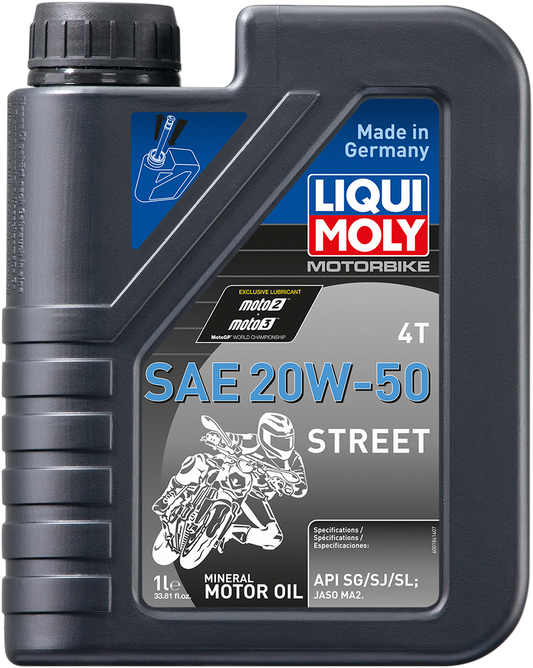 Liqui Moly Street 4T 20W-50 Motorcycle Oil - 1 Liter (Part No. 20062)