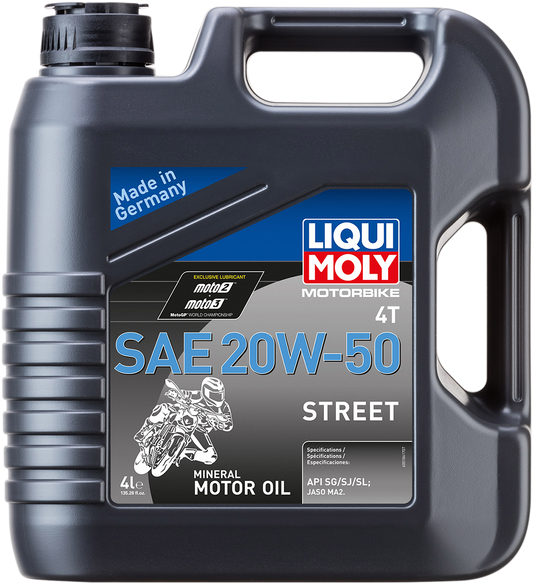 LIQUI MOLY Street 4T Oil 20W-50, 4 Liters - Part Number 20064