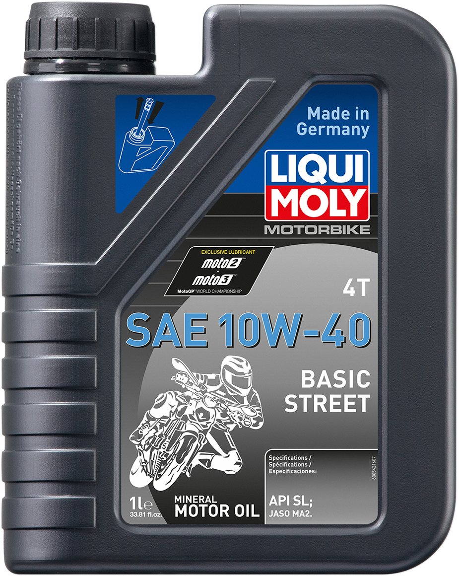 LIQUI MOLY Basic Street 4T Oil 10W-40 - 1 Liter - Part Number 20190