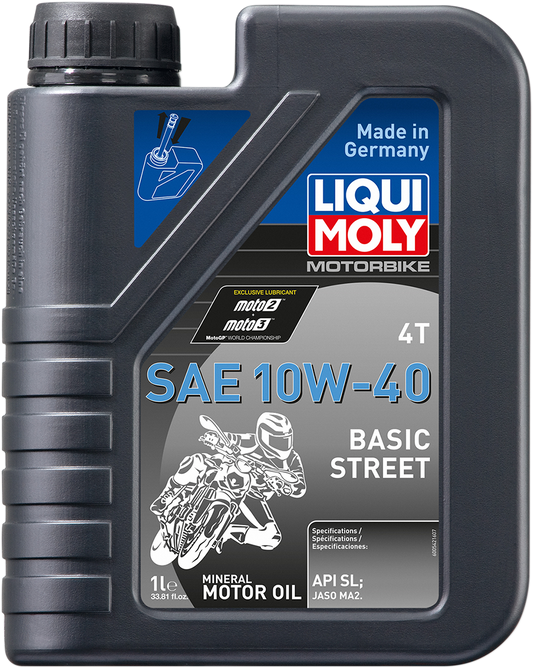 LIQUI MOLY Basic Street 4T Oil 10W-40 - 1 Liter - Part Number 20190