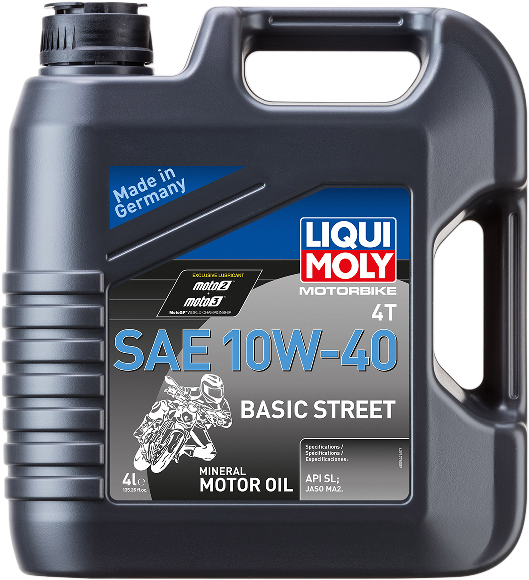 LIQUI MOLY Basic Street 4T Oil 10W-40 - 4 Liters | Engine Protection and Performance