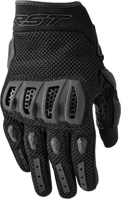 RST Vortek Black Textile Motorcycle Gloves - Size Medium, Part #103651BLK-09