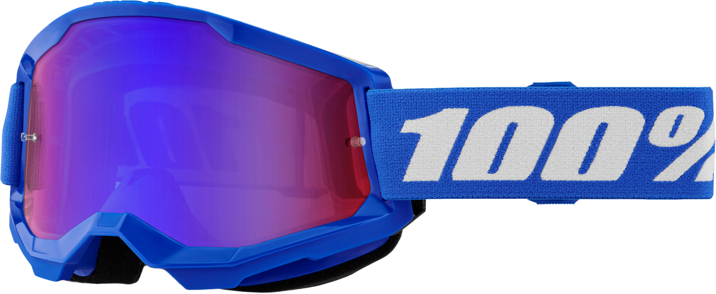 100-Percent Strata 2 Goggle Blue Mirror Red/Blue Lens – High-Performance Riding Eye Protection