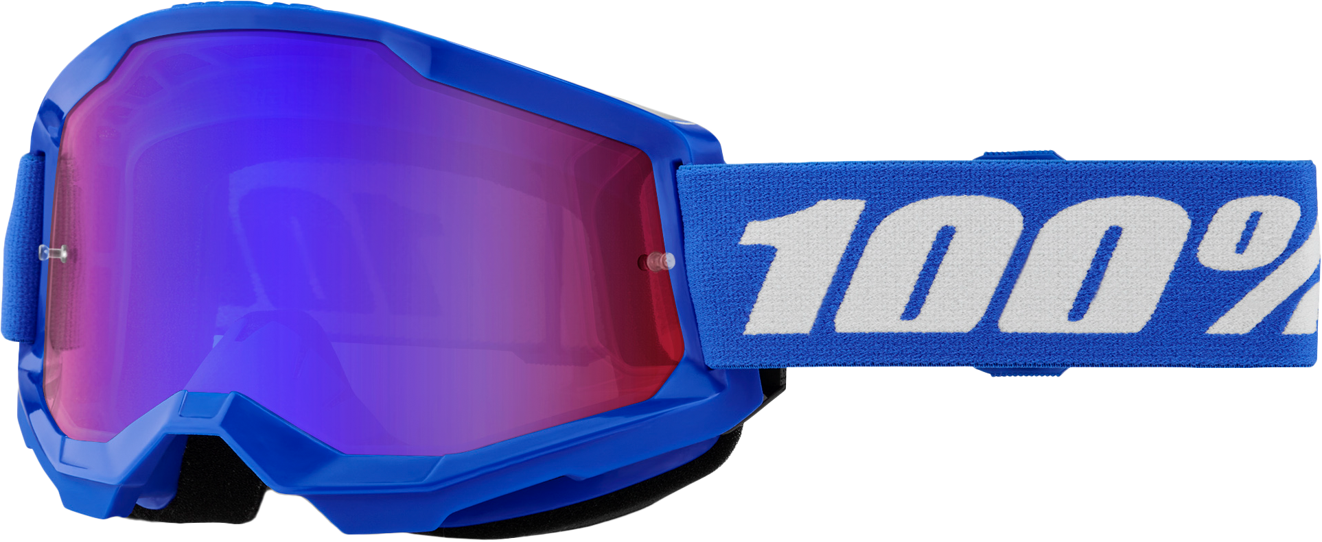 100-Percent Strata 2 Goggle Blue Mirror Red/Blue Lens – High-Performance Riding Eye Protection