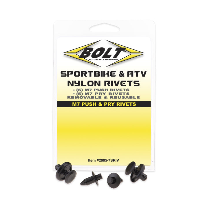 BOLT M7 Push & Pry Rivet Kit - 5 Rivets Each, Pack of 10