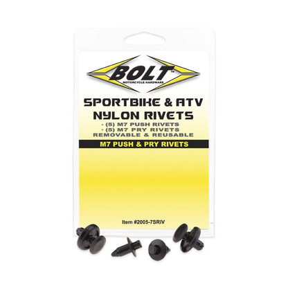 BOLT M7 Push & Pry Rivet Kit - 5 Rivets Each, Pack of 10