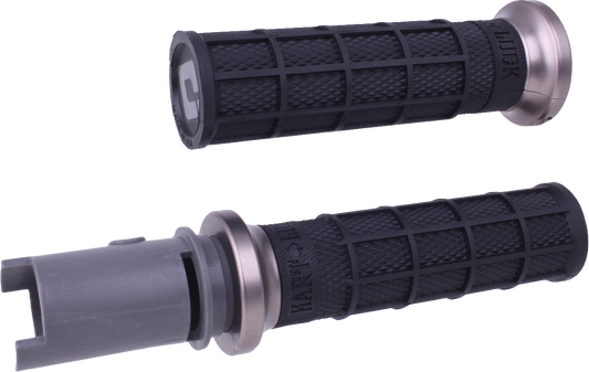 ODI Lock On Hart Luck Full Waffle Handlebar Grips for Harley Davidson CVO 2023-2024 - Black/Gun Metal