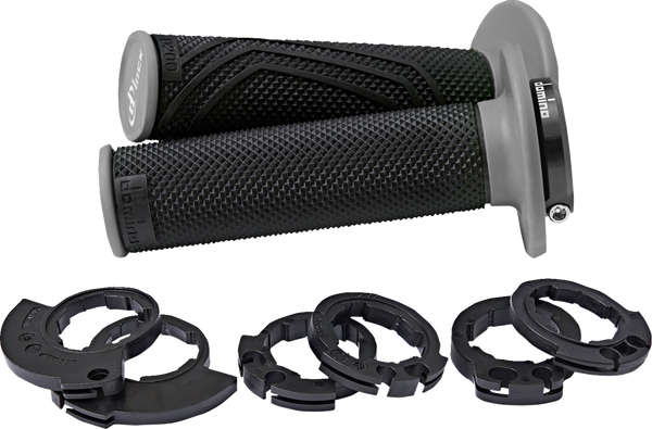 DOMINO D200 Lock-On Grips Black/Gray D20046C4052H8-0 for Dirt Bikes