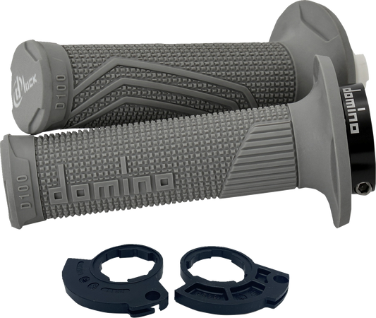 DOMINO D100 D-Lock Grips with Single Cable - Gray (Part No. D10046C5200H7-0)