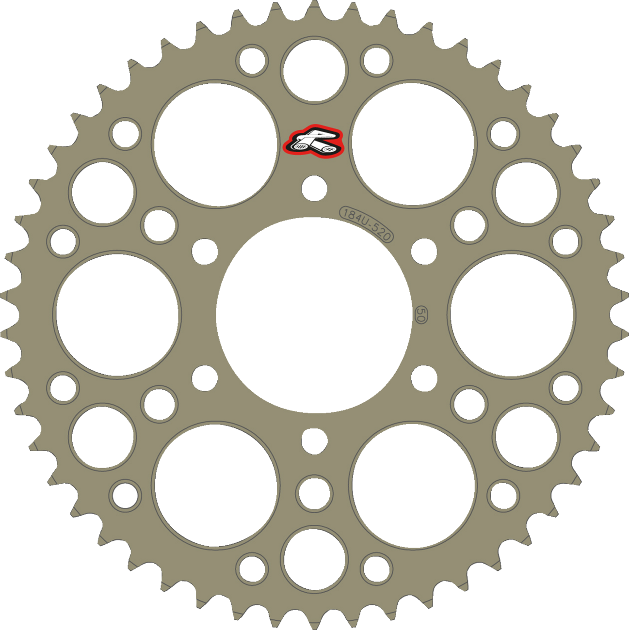 Renthal Rear Sprocket Aluminum 50 Tooth for Kawasaki, Suzuki, Triumph, and CFMoto - Part 184U-520-50P-HA