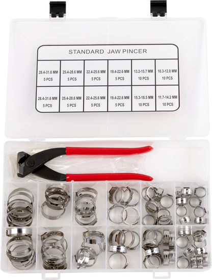 MOOSE OFFROAD Ear Clamp with Jaw Pincer Kit T03-6243K – Stainless Steel Hose Clamps Assortment