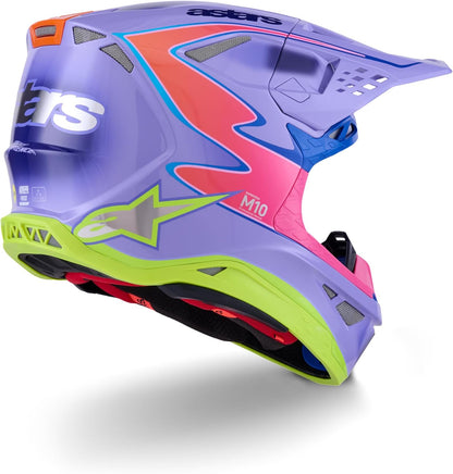 ALPINESTARS S-M10 JETT LAWRENCE R01 HELMET PURP/PNK FLUO/YLW FLUO GLS XS
