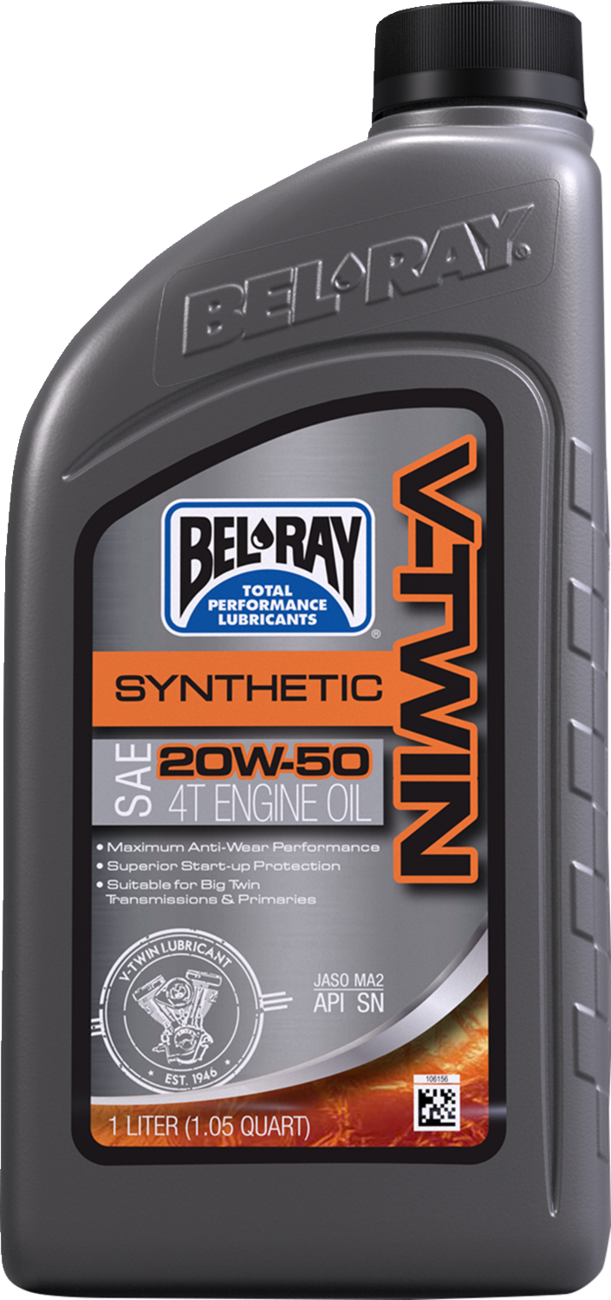 BEL-RAY V-Twin Synthetic Oil 20W-50 - 1 Quart (Part #303133150160)