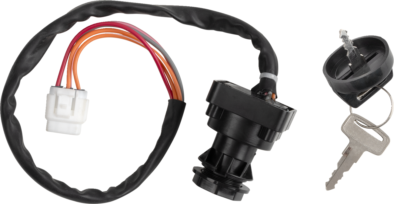 Moose Offroad Suzuki Ignition Switch 300-0128-PU - OEM Replacement with Keys and Mounting Nut