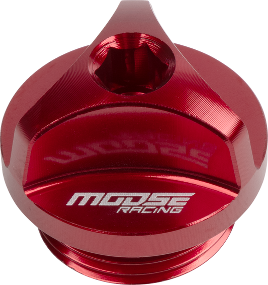 MOOSE OFFROAD Beta T14-5311R Red Oil Filter Plug - Durable Aluminum Cover