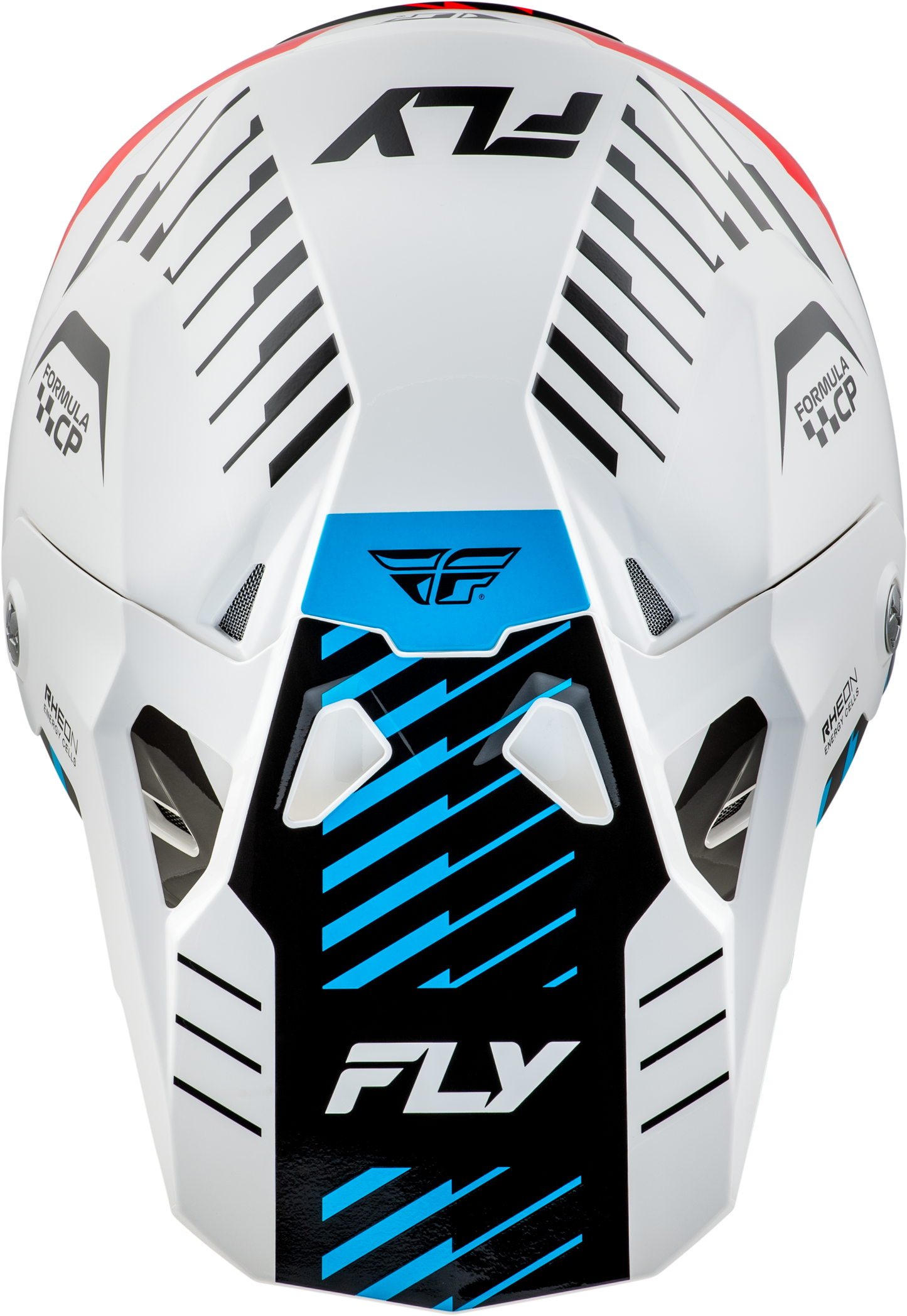 FLY RACING YOUTH FORMULA CP SLICE HELMET WHITE/RED/CYAN YL'YL