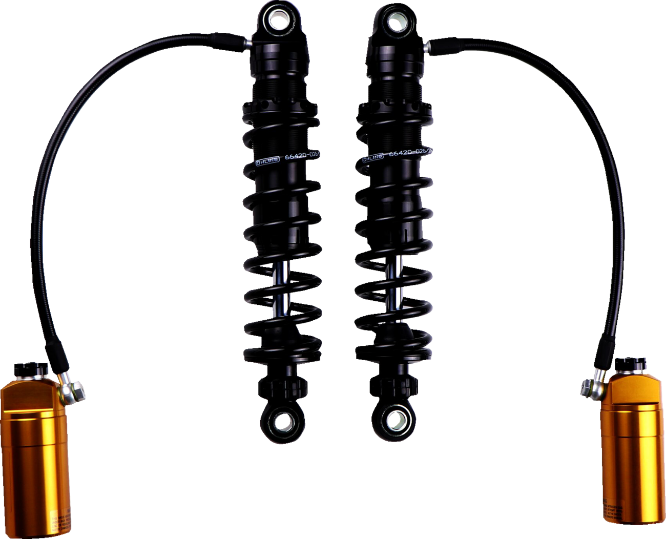 OHLINS HD 778 Shock Absorber - 12 Inch Fully Adjustable STX36 Blackline for Harley-Davidson