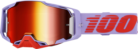 100-Percent Armega Goggle with Fausto Red Mirror Lens - Impact-Resistant MX Goggles with Ultra HD Clarity and Quick-Change System