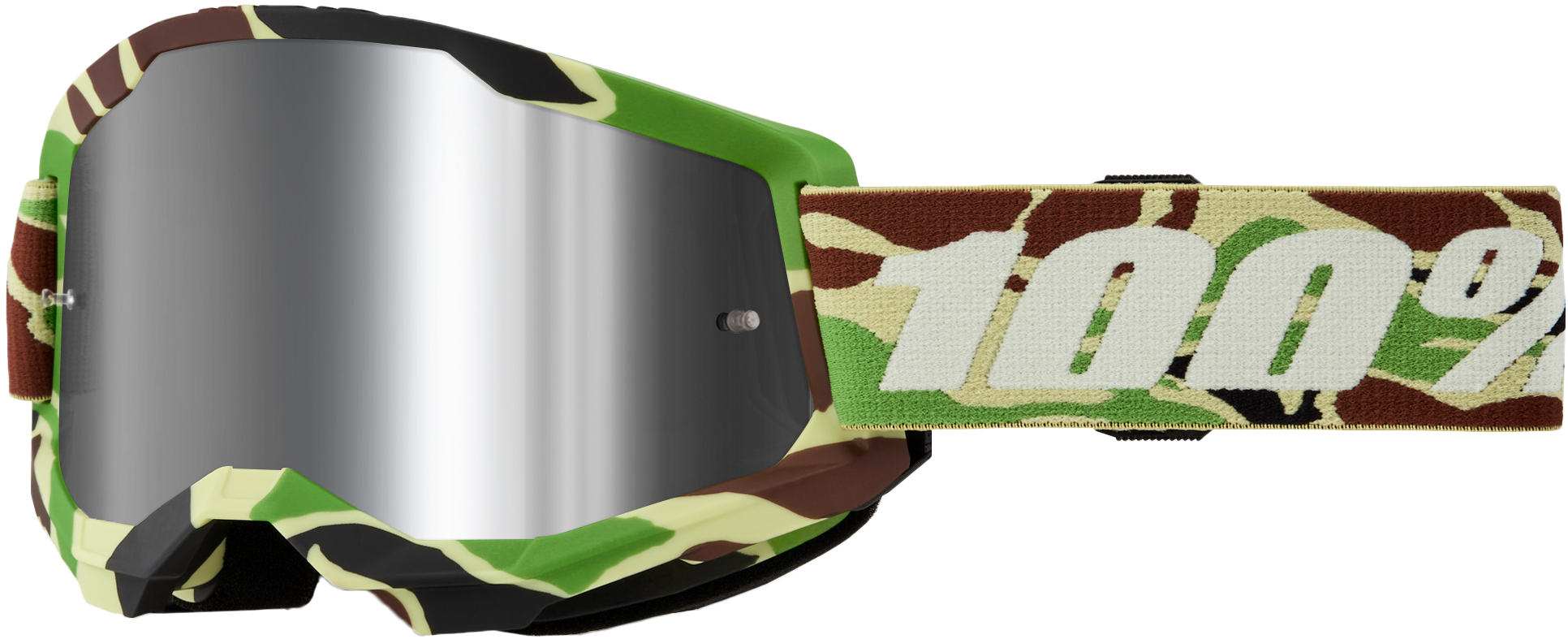 100-Percent Strata 2 Goggle War Camo Mirror Silver Lens - High-Performance Riding Eye Wear