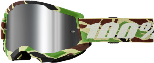 100-Percent Strata 2 Goggle War Camo Mirror Silver Lens - High-Performance Riding Eye Wear