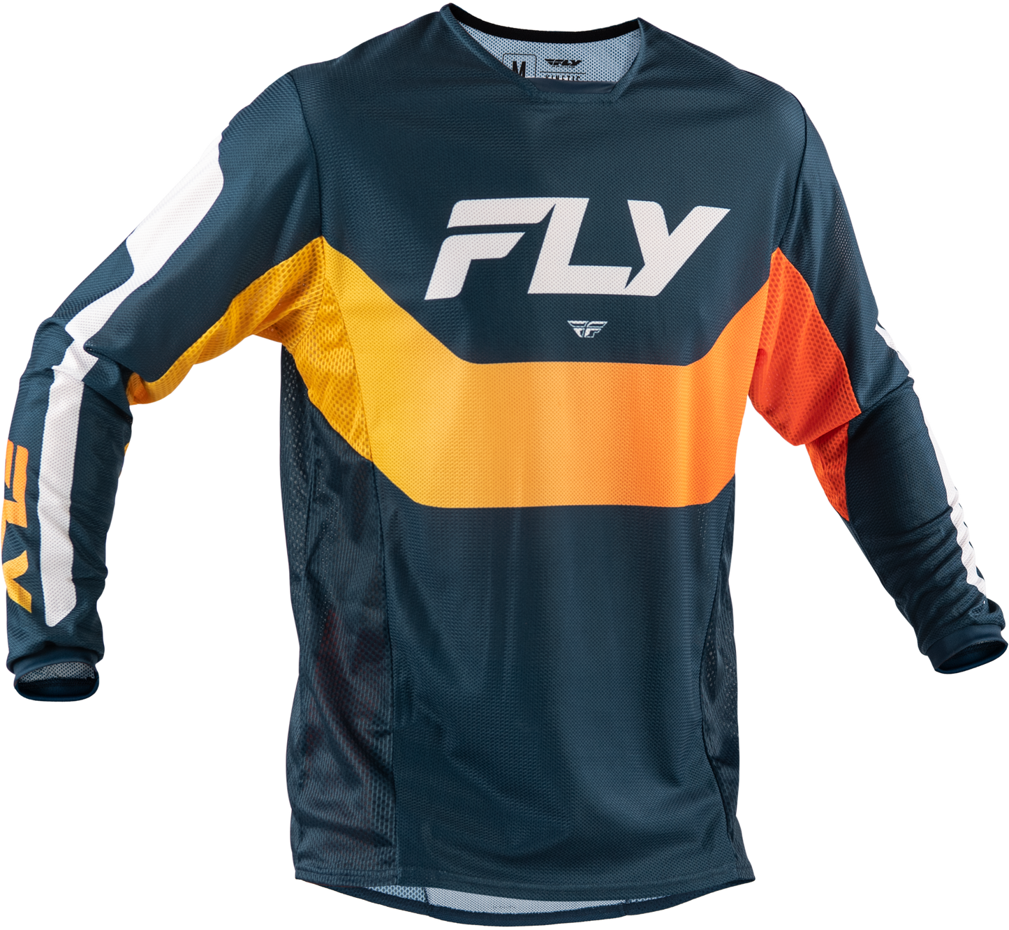 Fly Racing Kinetic Mesh Jersey Navy/Orange Sm - Breathable Motocross Gear