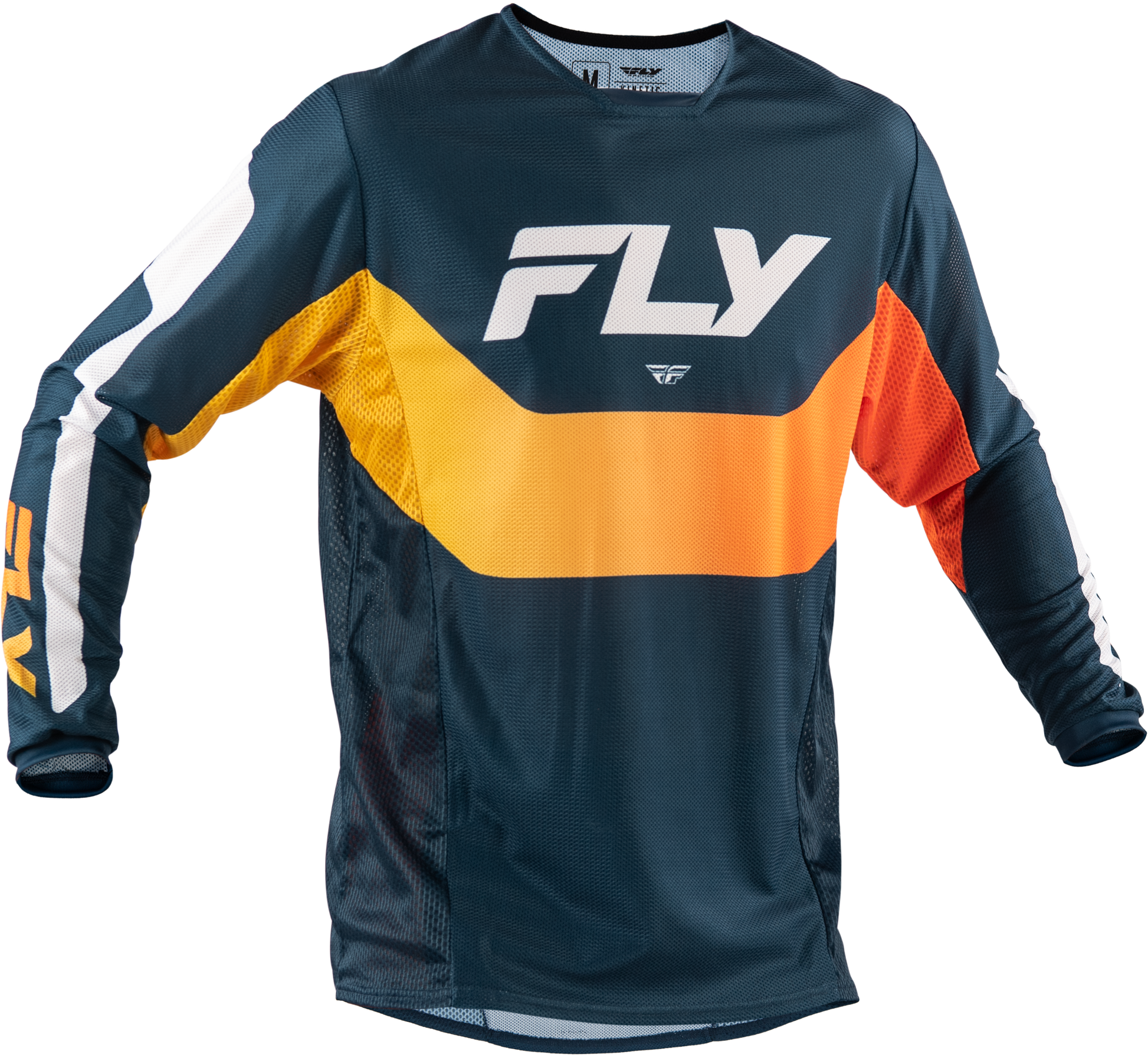 Fly Racing Kinetic Mesh Jersey Navy/Orange Sm - Breathable Motocross Gear