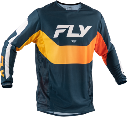 Fly Racing Kinetic Mesh Jersey Navy/Orange Sm - Breathable Motocross Gear