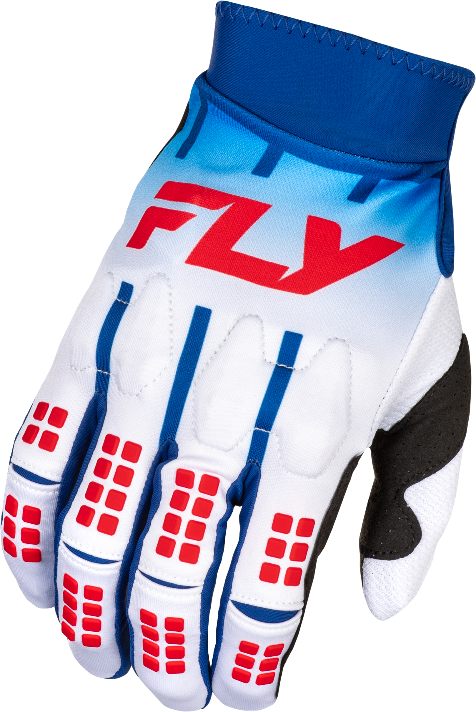 Fly Racing Evolution DST Gloves Red/White/Blue Small - Premium Racing Gloves with Touch Screen Compatibility