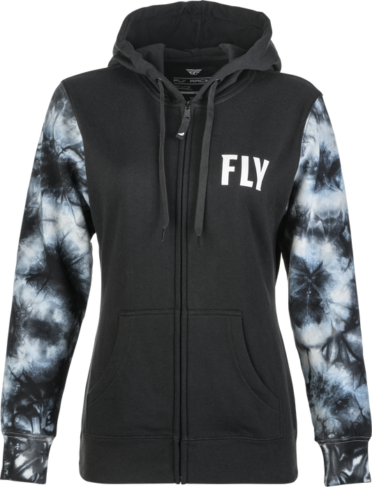 FLY RACING WOMEN'S FLY TIE-DYE ZIP UP HOODIE BLACK/GREY XL'XL