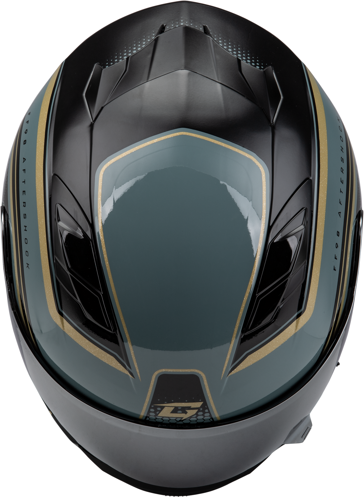 Ff 98 Aftershock Helmet Grey/Metallic Gold 2x