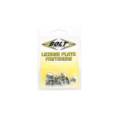 BOLT License Plate Bolts and Nuts Kit - Zinc Plated Steel, 4-Piece Set