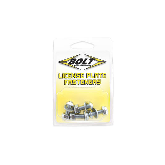 BOLT License Plate Bolts and Nuts Kit - Zinc Plated Steel, 4-Piece Set