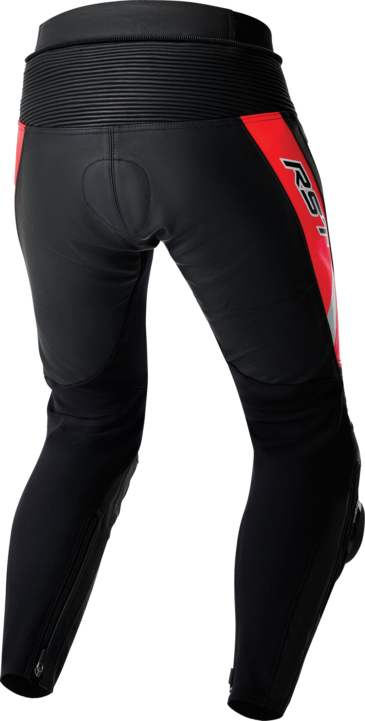RST Tractech Evo D3o Pants Black and Fluorescent Red Leather Small
