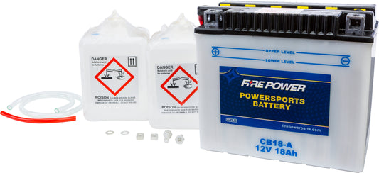 Fire Power CB18-A 12V Heavy Duty Motorcycle Battery with Acid Pack for Honda VF1100C V65 Magna