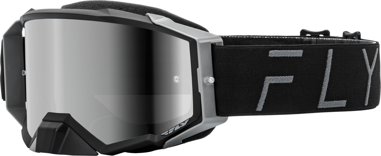 Fly Racing Zone Pro Goggle Black / Grey with Black Mirror and Smoke Lens
