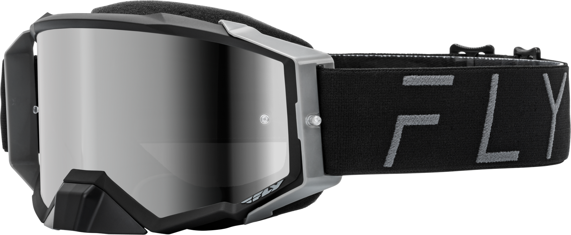 Fly Racing Zone Pro Goggle Black / Grey with Black Mirror and Smoke Lens