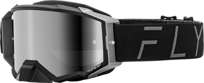 Fly Racing Zone Pro Goggle Black / Grey with Black Mirror and Smoke Lens