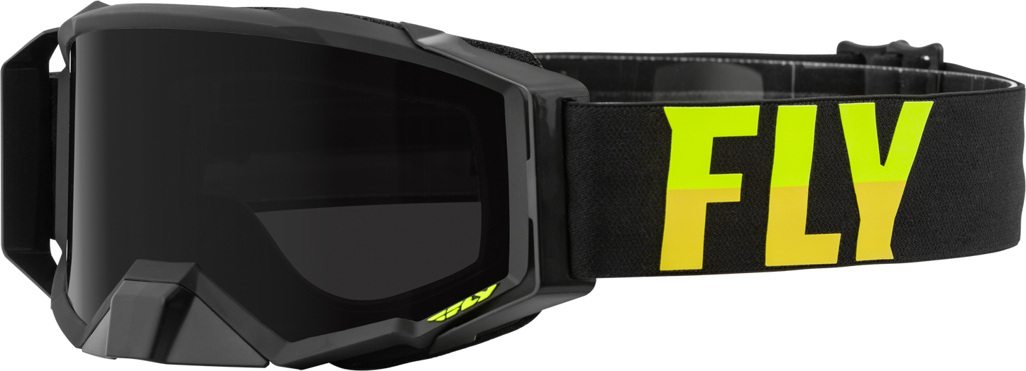 Fly Racing Zone Pro W/C Goggle Black and Hi Vis with Dark Smoke Hydro Lens