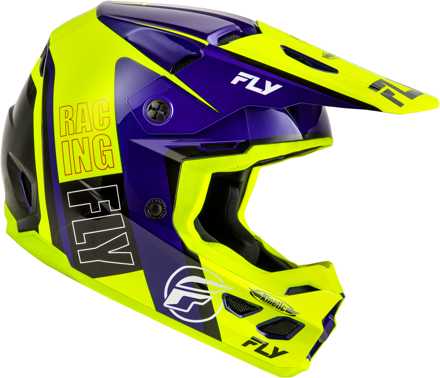 Fly Racing Adult Kinetic Rally Hi-Vis/Blue/Black Offroad Helmet LG