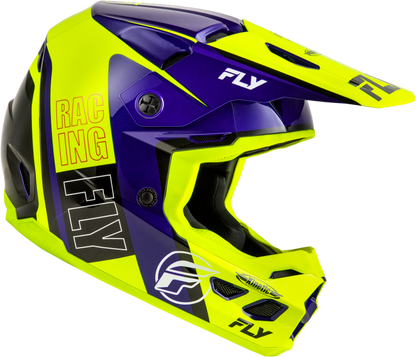 Fly Racing Adult Kinetic Rally Hi-Vis/Blue/Black Offroad Helmet LG