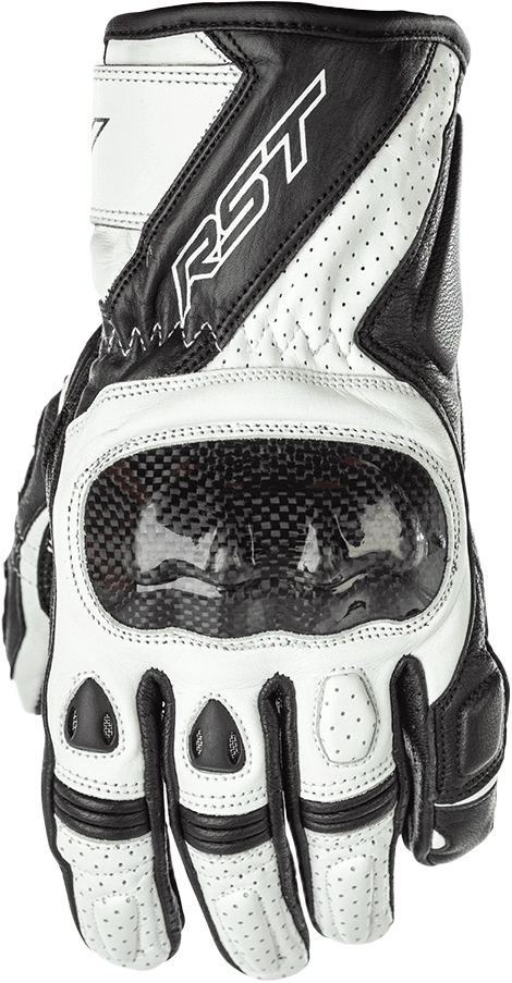 RST Women’s Stunt III CE Gloves Black and White Large (Part #102097WHI-08)